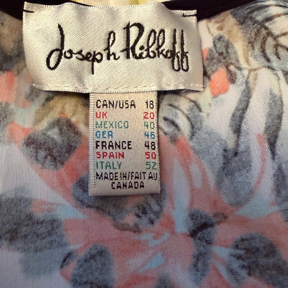 Joseph Ribkoff Mixed Print Sheath Dress.Vibrant colors/Animal Print-Size 18 - Picture 6 of 7